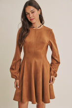 Load image into Gallery viewer, Rustic Suede Fit &amp; Flare Mini Dress
