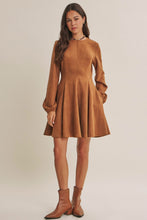Load image into Gallery viewer, Rustic Suede Fit &amp; Flare Mini Dress
