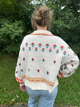 Load image into Gallery viewer, Relaxed Fit Floral Stitch Sweater
