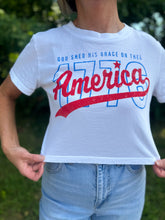 Load image into Gallery viewer, God Shade His Grace on Thee Graphic Crop Top
