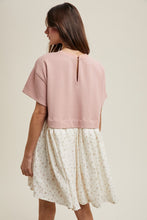 Load image into Gallery viewer, Mauve Mixed Media Floral Mini Dress
