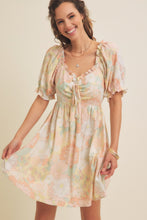 Load image into Gallery viewer, Canary Floral Ruched Mini Dress
