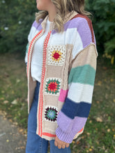 Load image into Gallery viewer, Striped Chenille Open Sweater Cardigan
