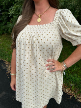 Load image into Gallery viewer, Polka Dot Smocked Corduroy Mini Dress
