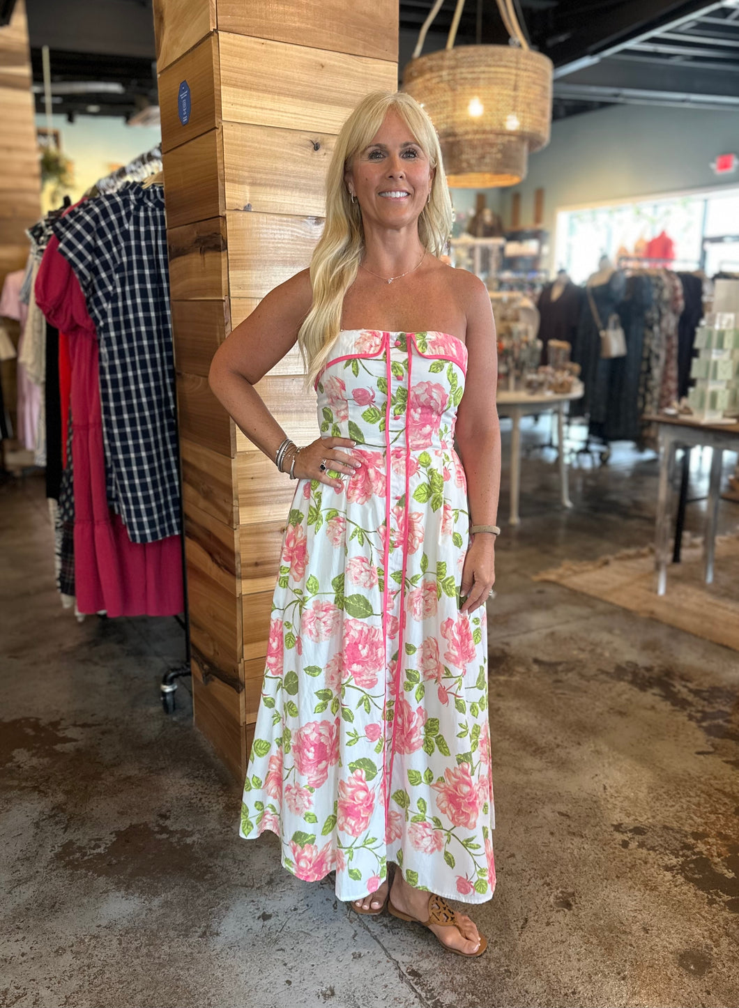 Lily Strapless Mid Dress