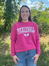 Load image into Gallery viewer, Fall &quot;Preppy Pickleball&quot; Long Sleeve Crewneck Rounded Bottom Fleece
