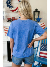 Load image into Gallery viewer, Flag Day Patriot Star Patched Mineral Wash Tee

