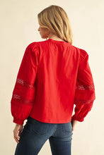 Load image into Gallery viewer, Long Sleeve Lace Detail Top
