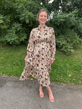 Load image into Gallery viewer, Ecru Floral Print Long Sleeve Dress
