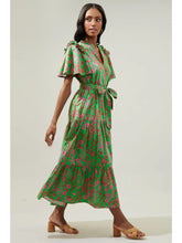 Load image into Gallery viewer, Jade Floral Escondido Tiered Shift Midi Dress
