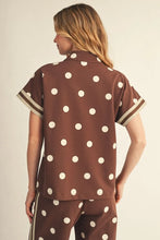Load image into Gallery viewer, Polka Dot Zip Up Top &amp; Pant Set
