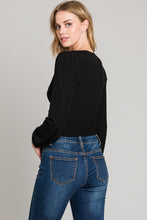 Load image into Gallery viewer, Long Sleeve Center Ruched Micro-Rib Knit Top
