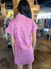 Load image into Gallery viewer, Short Sleeve Flower Print Button Up Dress
