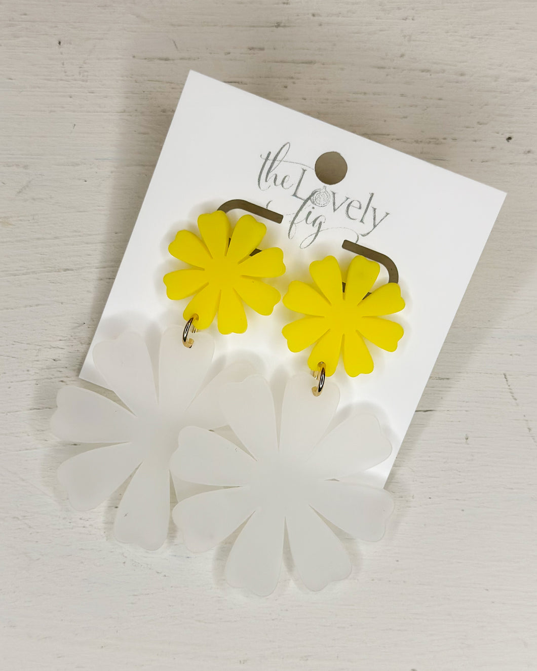 Double Daisy Dangle Earring