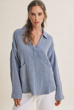 Load image into Gallery viewer, Mineral Washed Double Gauze Pocket Pullover
