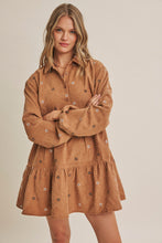 Load image into Gallery viewer, Meadow Market Daisy Embroidered Corduroy Mini Dress
