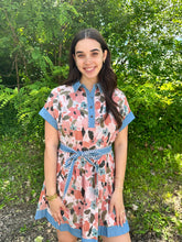 Load image into Gallery viewer, Watercolor Floral Belted Shirt Dress
