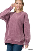 Load image into Gallery viewer, Acid Wash Hi-Low Hem Pullover
