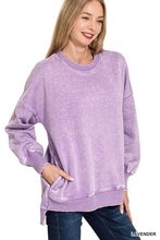 Load image into Gallery viewer, Acid Wash Hi-Low Hem Pullover
