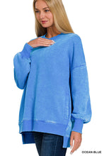 Load image into Gallery viewer, Acid Wash Hi-Low Hem Pullover

