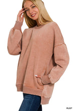Load image into Gallery viewer, Acid Wash Hi-Low Hem Pullover
