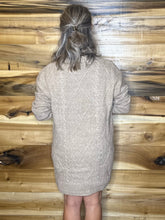 Load image into Gallery viewer, Cable Knit Drop Shoulder Sweater Dress
