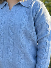 Load image into Gallery viewer, Cable Knit Collared Sweater
