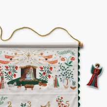 Load image into Gallery viewer, Nativity Embroidered Hanging Advent Calendar
