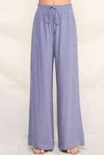 Load image into Gallery viewer, Soft Linen Smock Waist Wide Leg Pants
