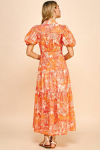 Load image into Gallery viewer, Orange Print Button Down Dress
