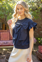 Load image into Gallery viewer, Bow Ruffle Sleeve Top
