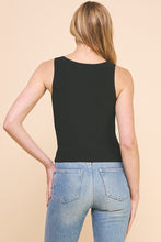 Load image into Gallery viewer, Techno Stretch Rib Square V Neck Tank
