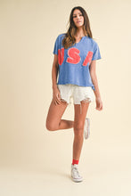 Load image into Gallery viewer, Mineral Wash USA Patched Knit Top
