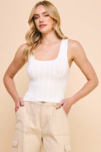 Load image into Gallery viewer, Fine Pointell Square Neck Sweater Tank
