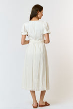 Load image into Gallery viewer, Cream Linen Wrap Maxi Dress
