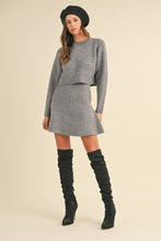 Load image into Gallery viewer, Long Sleeve Sweater and Flare Skirt Set
