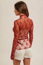 Load image into Gallery viewer, Mock Neck Lace Long Sleeve

