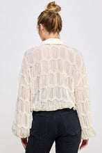 Load image into Gallery viewer, Romantic Sheer Long Sleeve Button Front Top
