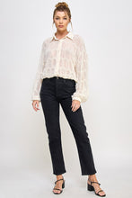 Load image into Gallery viewer, Romantic Sheer Long Sleeve Button Front Top
