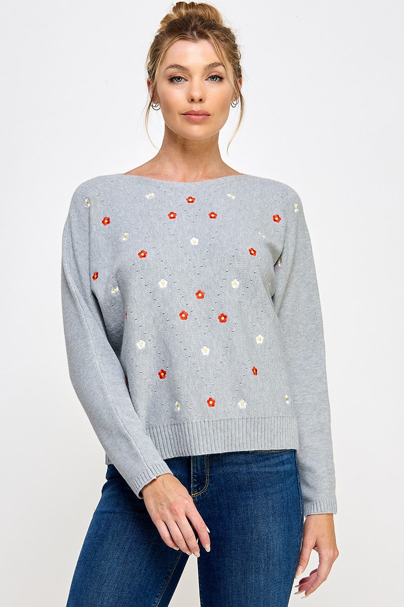 Daisy Embroidered Sweater