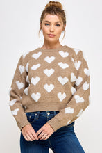 Load image into Gallery viewer, Raised Heart Long Sleeve Sweater
