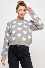 Load image into Gallery viewer, Raised Heart Long Sleeve Sweater
