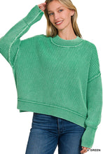 Load image into Gallery viewer, Washed Oversized Cropped Sweater
