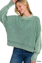 Load image into Gallery viewer, Washed Oversized Cropped Sweater
