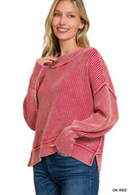 Load image into Gallery viewer, Washed Oversized Cropped Sweater
