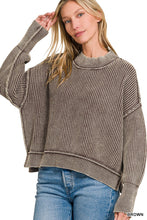 Load image into Gallery viewer, Washed Oversized Cropped Sweater
