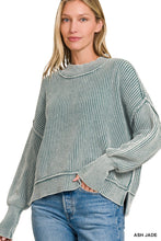 Load image into Gallery viewer, Washed Oversized Cropped Sweater
