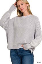 Load image into Gallery viewer, Washed Oversized Cropped Sweater
