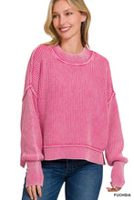 Load image into Gallery viewer, Washed Oversized Cropped Sweater
