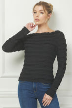 Load image into Gallery viewer, Long Sleeve Layered Ruffle Lace Top
